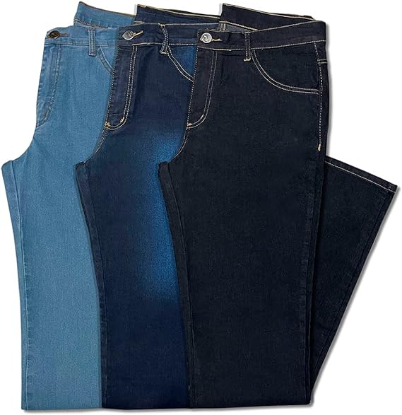 KIT 3 Calças Jeans Masculinas Slim/Tradicional – Conforto + Alta Durabilidade + Frete Rápido